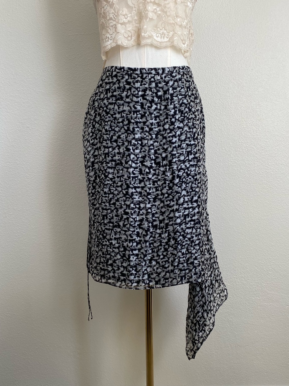 Y2K Dana Buchman Silk Asymmetrical Midi Skirt Streetwear Fairy Whimsigoth
